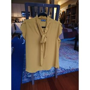 New York and Company Tie-Neck short sleeve Blouse